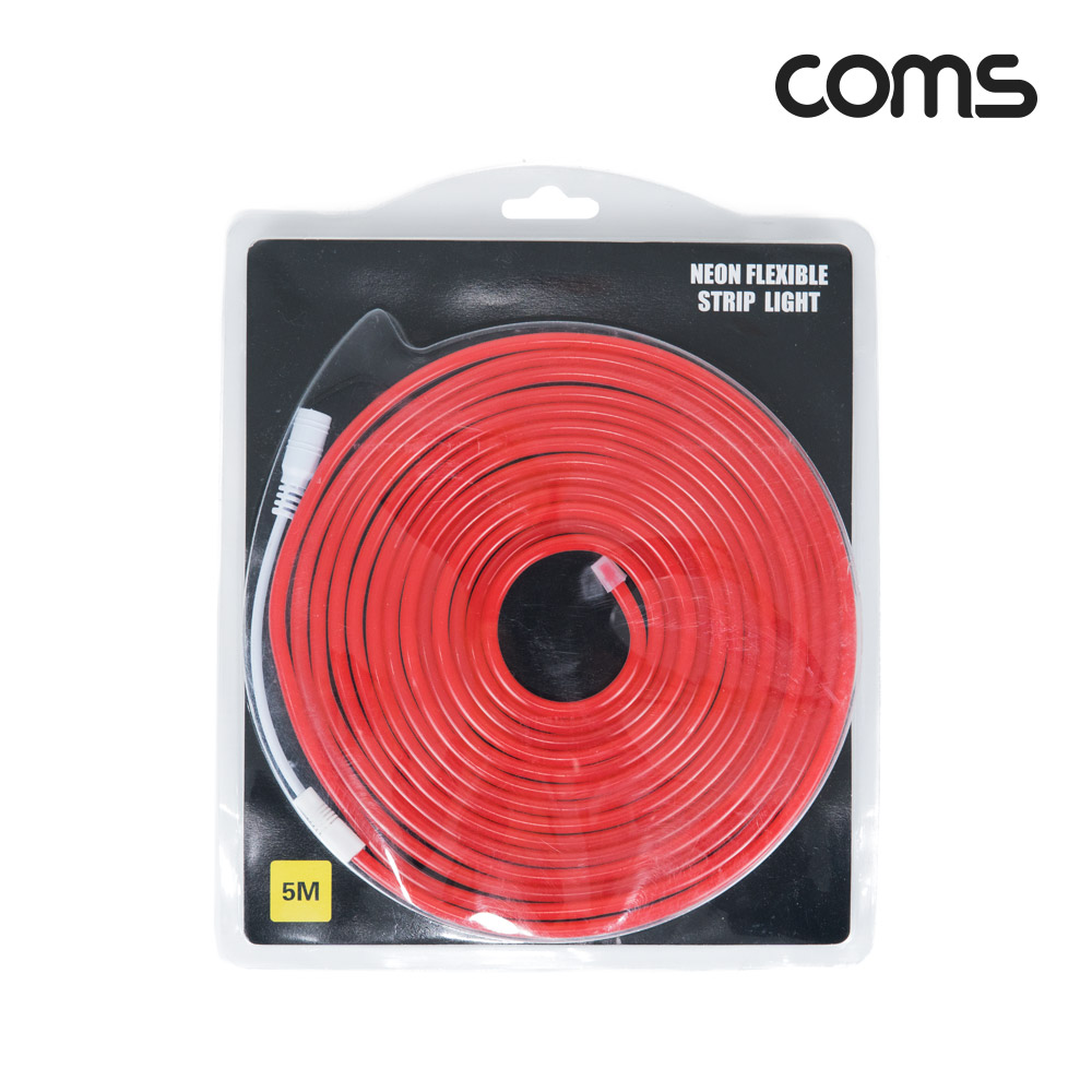 Coms LED 슬림형(줄/띠형/보급형) / DC 12V 전원 / 5M / RED / 조명 호스/ 감성 네온 인테리어 DIY / LED 램프, 랜턴, 무드등 / 컬러 조명(색조명)