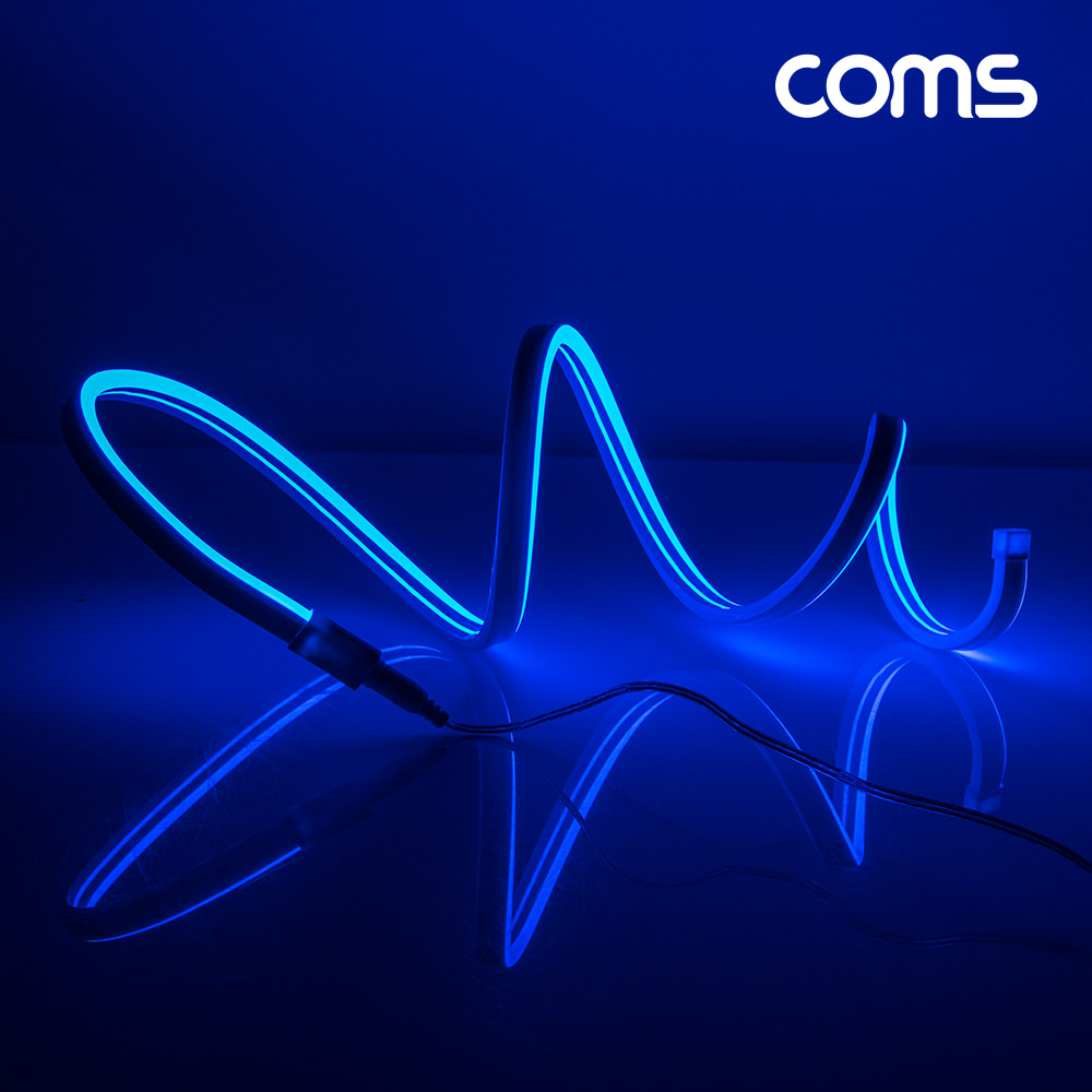 Coms LED 슬림형(줄/띠형/보급형) / DC 5V 전원 / 1M / Blue / 조명 호스/ 감성 네온 인테리어 DIY / LED 램프, 랜턴, 무드등 / 컬러 조명(색조명) / LED(120ea) / IP64