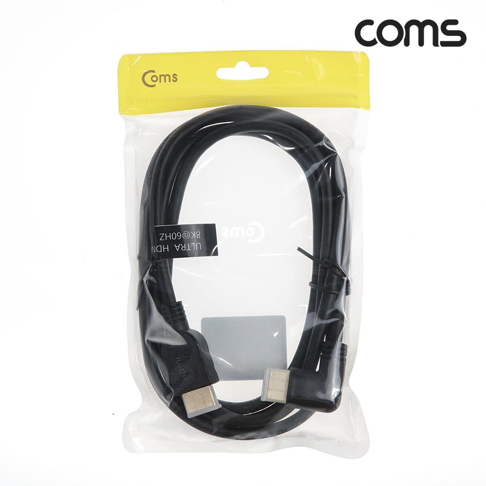 Coms HDMI V2.1 케이블 8K@60Hz UHD 1.8M 좌향꺾임