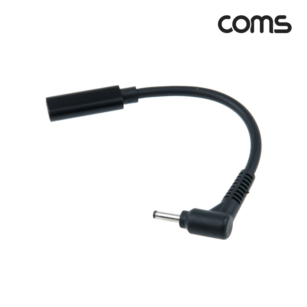 Coms USB 3.1(Type C) 노트북 젠더(PD to DC 3.0/1.1), 전원 변환, 케이블, 15cm, 꺾임
