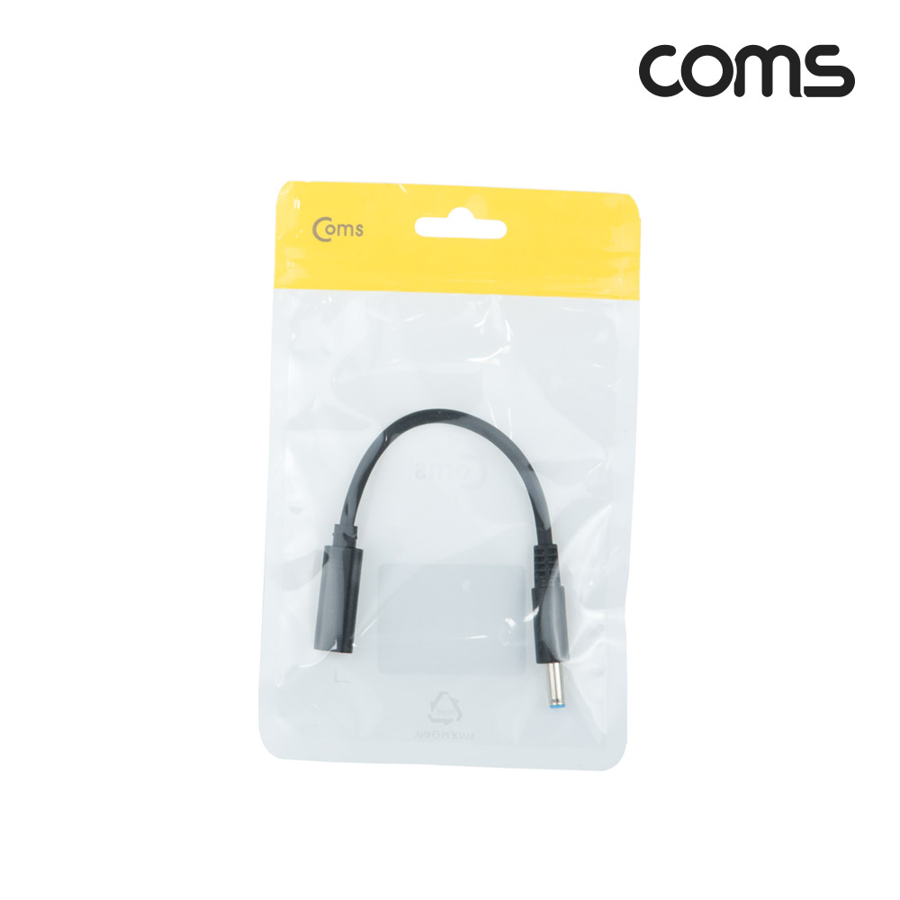 Coms USB 3.1(Type C) 노트북 젠더(PD to DC 4.5/3.0 HP), 전원 변환, 케이블, 15cm