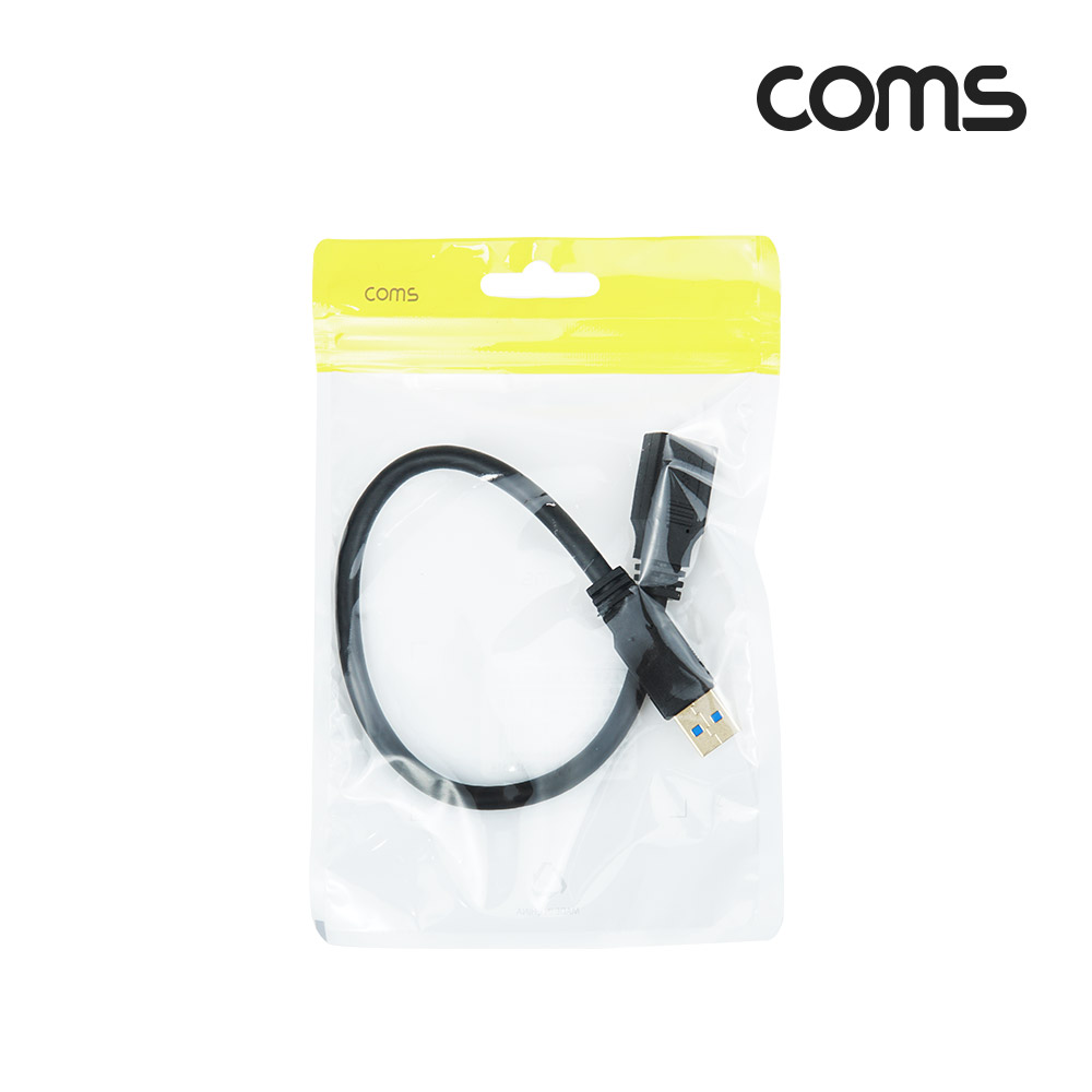 Coms USB 3.0 케이블 30cm, 5Gbps 고속 전송, 연장, Type A(A 타입) MF