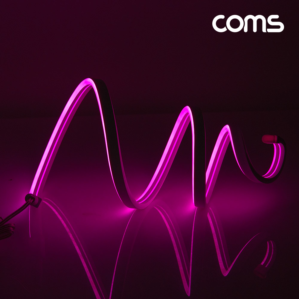 Coms LED 슬림형(줄/띠형/보급형) / DC 5V 전원 / 1M / Pink / 조명 호스/ 감성 네온 인테리어 DIY / LED 램프, 랜턴, 무드등 / 컬러 조명(색조명)