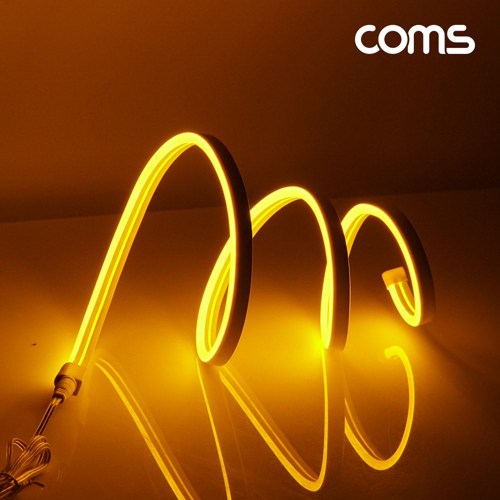 Coms LED 슬림형(줄/띠형/보급형) / DC 5V 전원 / 1M / Yellow / 조명 호스/ 감성 네온 인테리어 DIY / LED 램프, 랜턴, 무드등 / 컬러 조명(색조명)