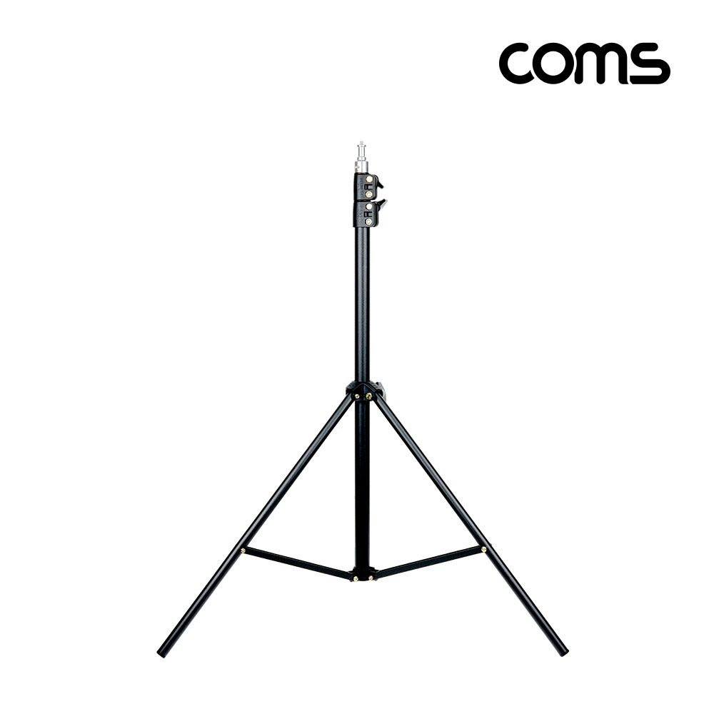 Coms 삼각대, 튼튼한 고급형 삼각대, 3단 높이조절, 마이크, 카메라, 캠코더 거치, 최대 208cm 까지