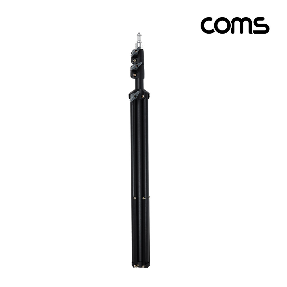 Coms 삼각대, 튼튼한 고급형 삼각대, 3단 높이조절, 마이크, 카메라, 캠코더 거치, 최대 208cm 까지