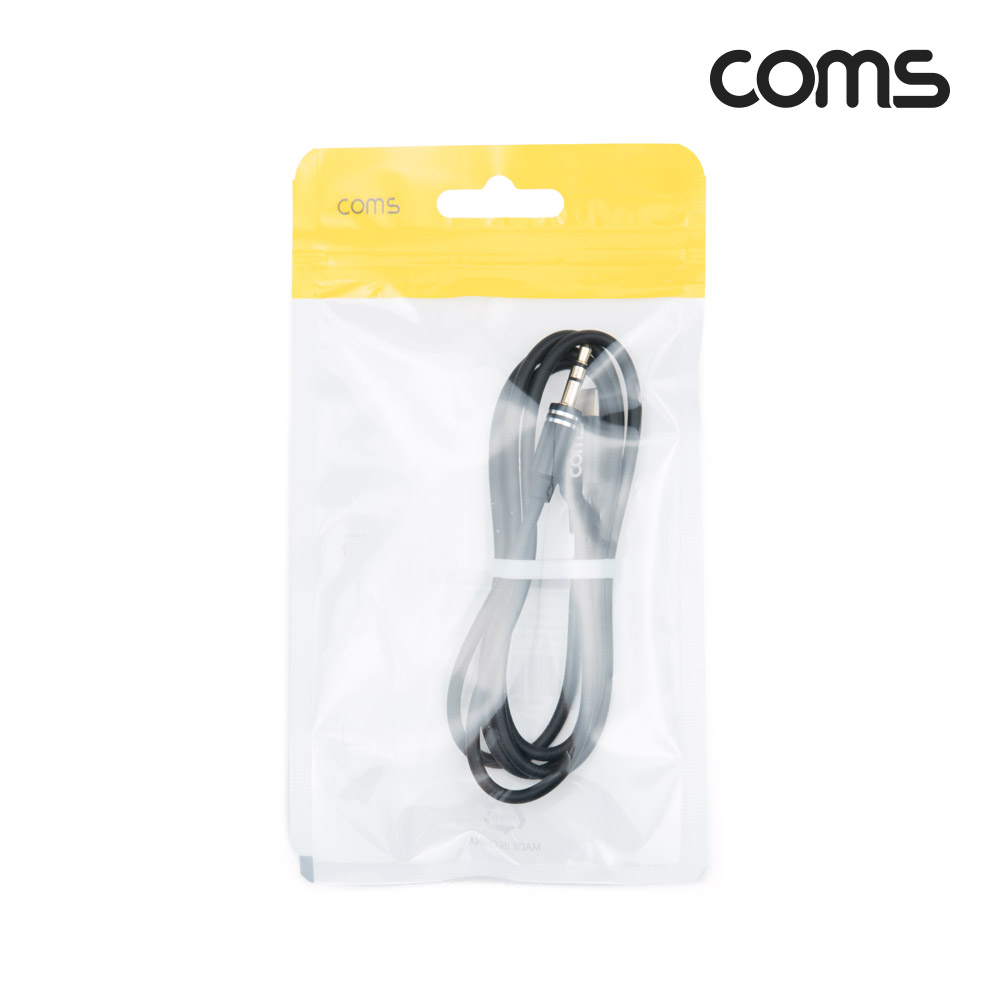 Coms USB 3.1 Type C to ST 3.5mm AUX 케이블 Black 1M, 스테레오, 스마트폰 오디오 연결