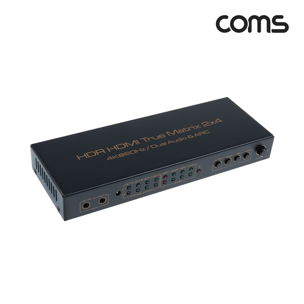 Coms HDMI 2.0 선택기 (2:4), Matrix 매트릭스, 4K@60Hz, HDCP, 듀얼 오디오&ARC