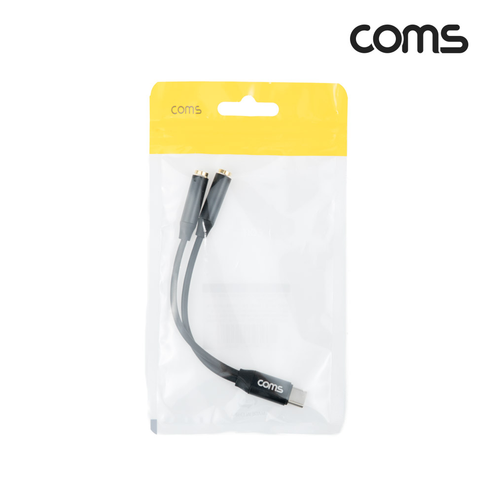Coms USB 3.1(Type C) 오디오 분배 젠더, 케이블, 13cm, Type C(M) to ST 3.5mm(F) x 2, 스테레오, 2분배, Y형