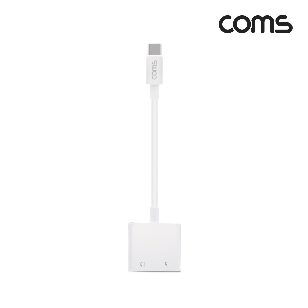 Coms USB 3.1(Type C) 오디오 컨버터, Type C to Type C 충전 + ST 3.5 AUX 듀얼 젠더, 이어폰 젠더, 스테레오, 케이블