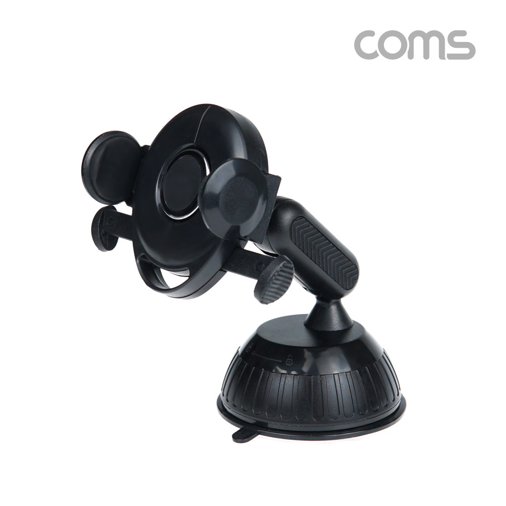 Coms 차량용 스마트폰 거치대 / 자동차 앞유리, 대쉬보드 부착 / 각도 회전 조절 / 흡착식