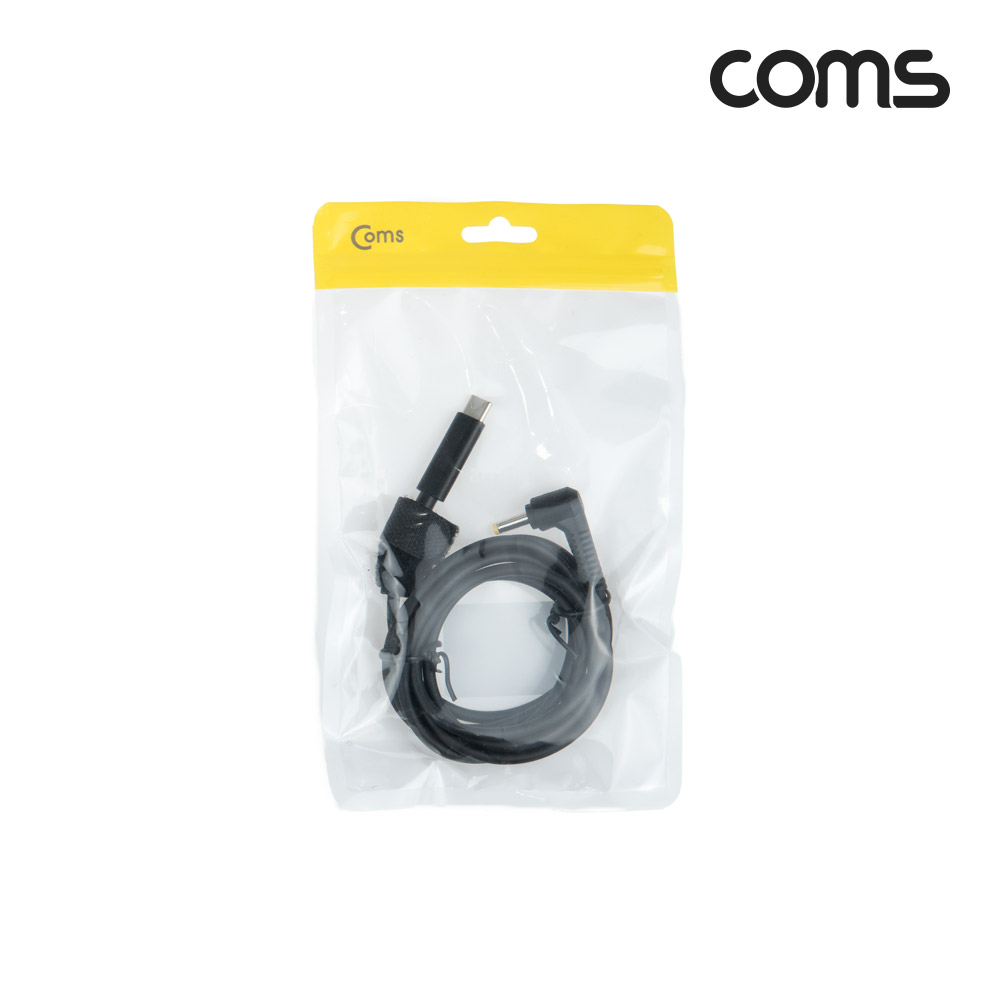Coms USB 3.1(Type C) 노트북 전원 변환 케이블(PD to DC 4.0/1.7), 충전, 젠더, DC 외경 4.0/내경 1.7, 1.5m