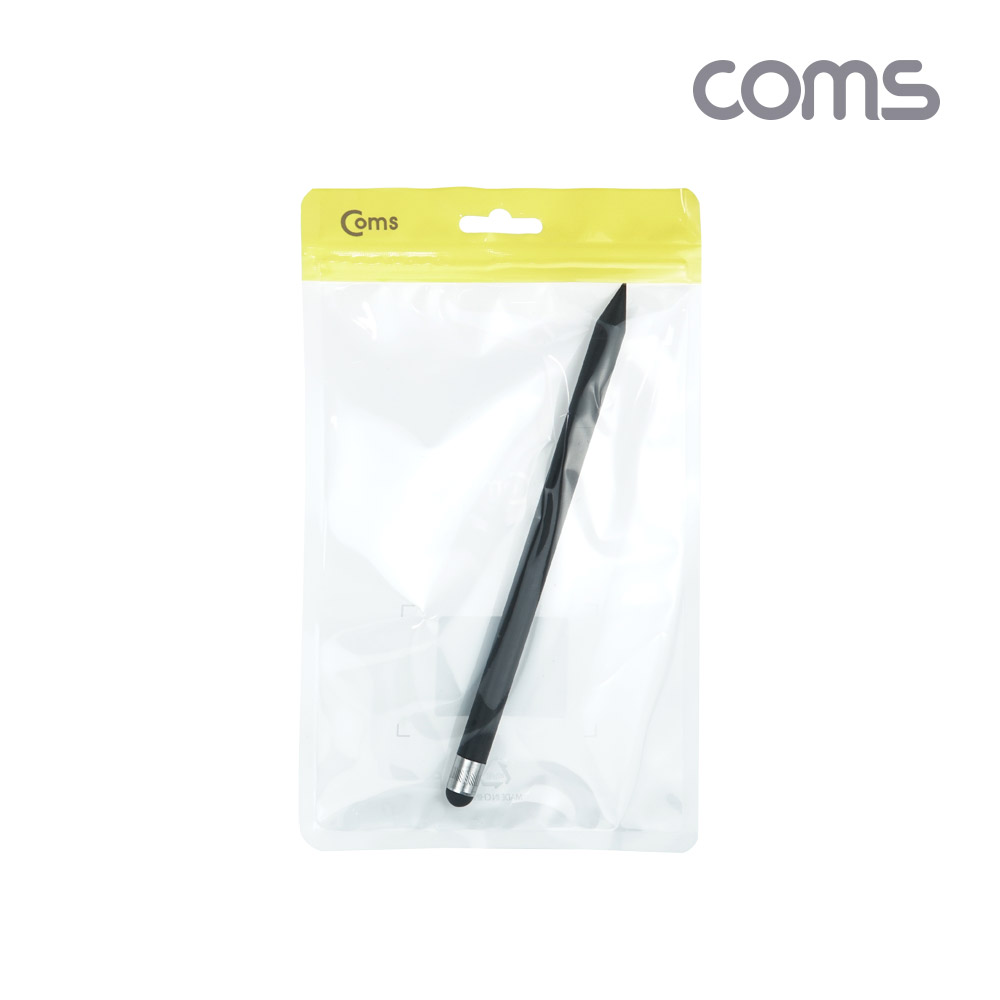 Coms 터치펜 원형 연필 15cm, black, 스타일러스, 스마트폰 화면 터치, 펜슬형