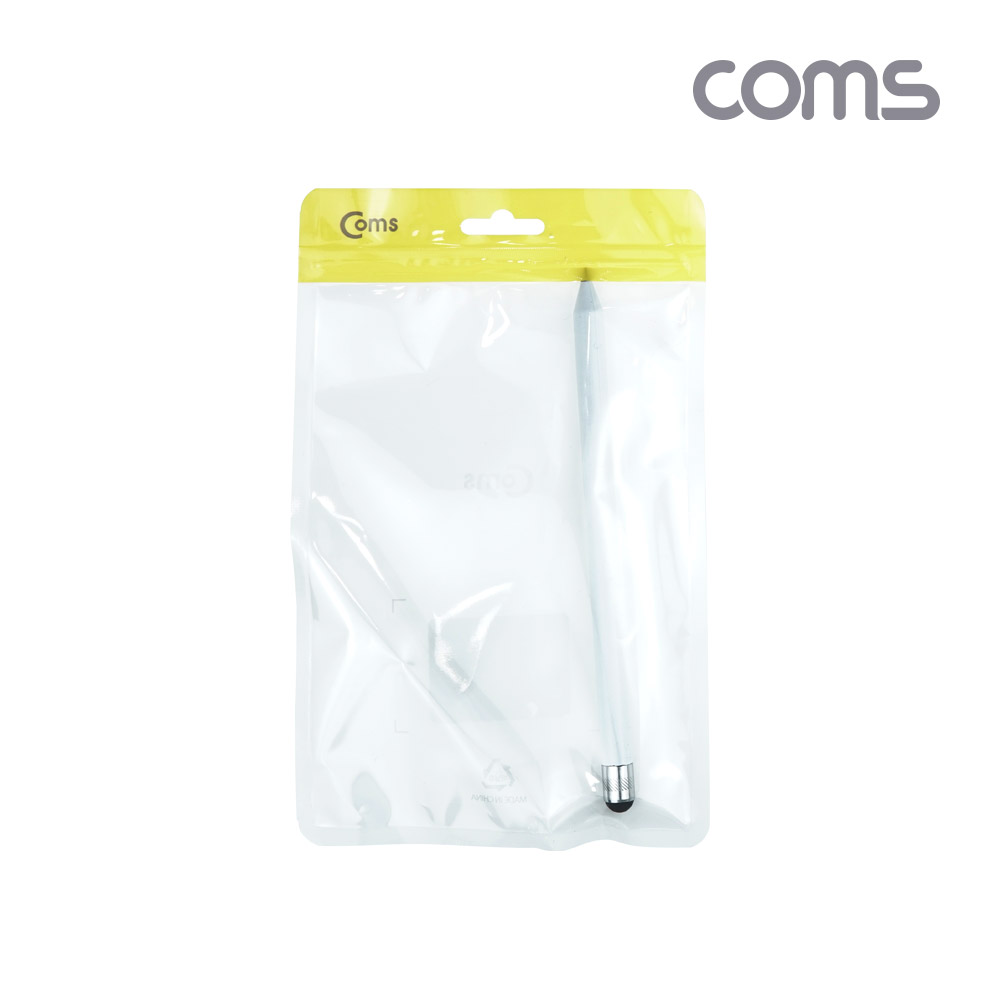 Coms 터치펜 원형 연필 15cm, White, 스타일러스, 스마트폰 화면 터치, 펜슬형