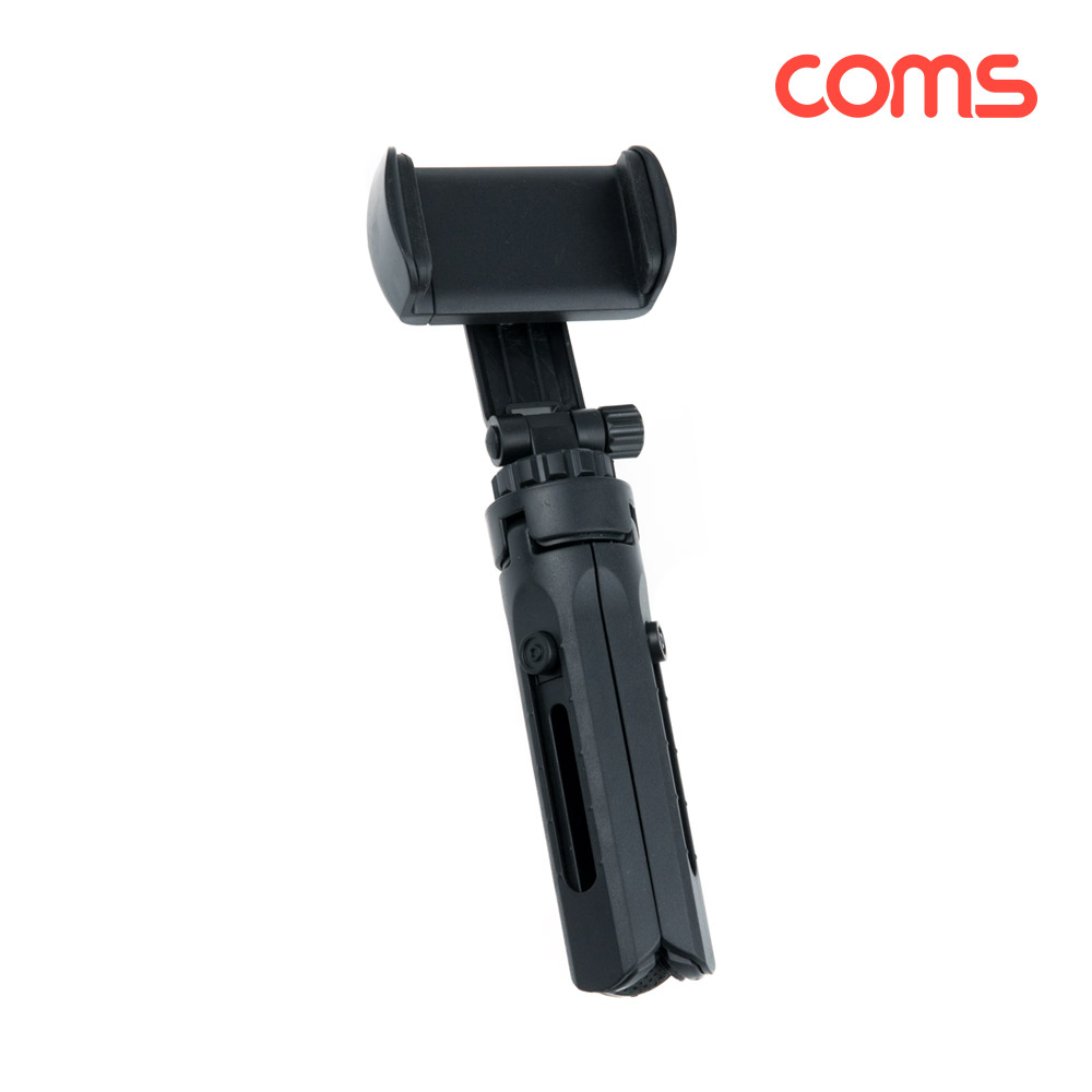 Coms 휴대용 미니 삼각대, 소형, 접이식, 5단 높이조절, 각도조절, 스마트폰 거치 홀더, 거치대