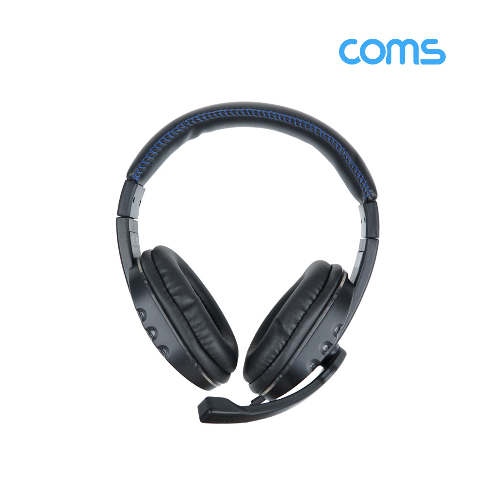 Coms LED 유선 헤드셋, 볼륨 컨트롤러, 마이크장착, USB A타입 연결, 음악감상, 게이밍용, 게임