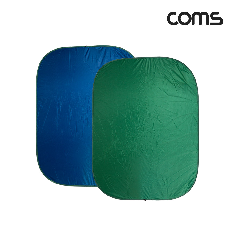 Coms 원터치 양면 크로마키 스크린 배경천(대형), 1인 방송, 촬영용, 그린/블루