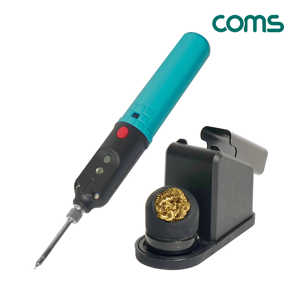 Coms PROKIT (SI-B166) 무선 충전 납땜 인두기, MAX 8W, 최대 1시간 사용, 18650 3.7V 리튬이온 배터리(LB100) 2000mAh, Micro 5P 충전 스탠드, 인두 팁 클리너(크리너), 납땜기, 공구, 용접