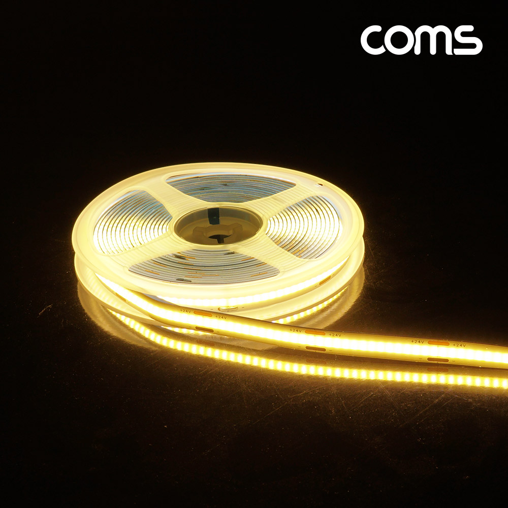 Coms LED 슬림형(줄/띠형), DC 24V, DC전원, 초고휘도 슬림형 LED바/5M, Yellow, DIY 램프, LED 다용도 리폼 기판 교체
