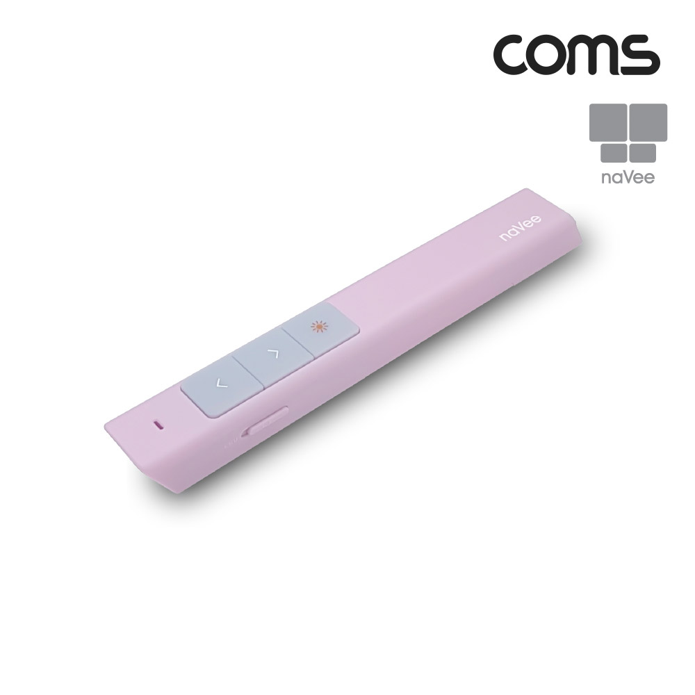 Coms 나비 레이저포인터 무선프리젠터 프리젠트(NV18-PPT200) 핑크 Pink 기본형