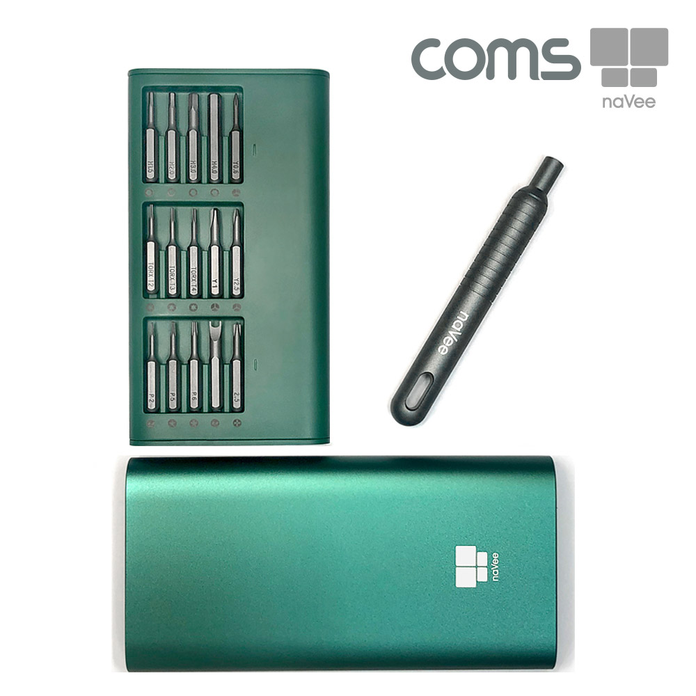 Coms 나비 정밀드라이버(NV90-MDV31) 그린 / 다용도 멀티 공구, 정밀 스크류 드라이버 비트 십자 별 육각