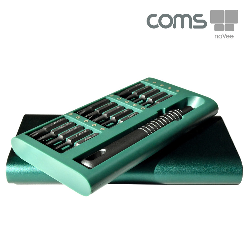 Coms 나비 정밀드라이버(NV90-MDV31) 그린 / 다용도 멀티 공구, 정밀 스크류 드라이버 비트 십자 별 육각