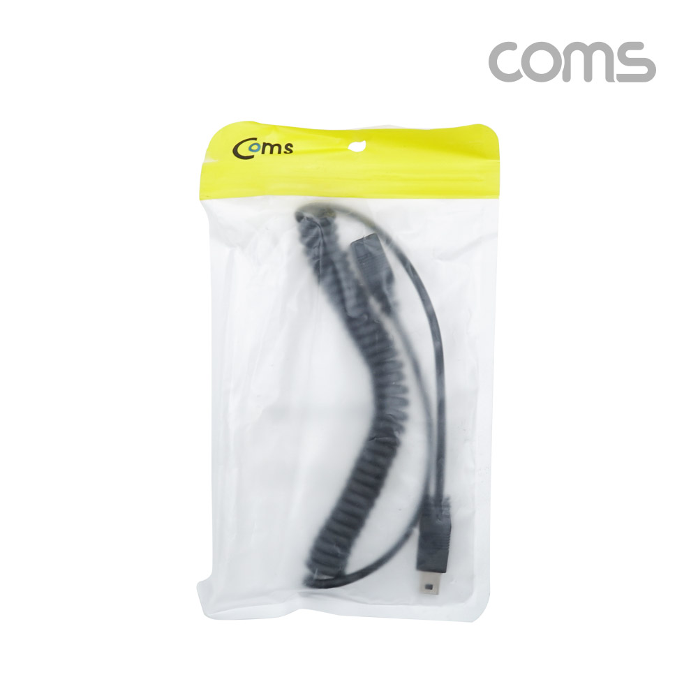 Coms USB Mini 5Pin(M/F) 연장 케이블, 스프링, 미니 5핀 130cm까지