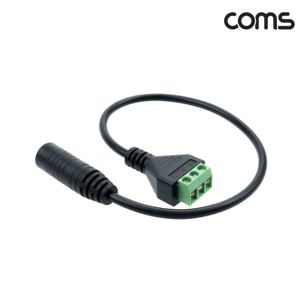 Coms 터미널 변환 케이블, 3.5mm 스테레오 3극 Female to 3Pin 터미널 블록, 30cm, 젠더