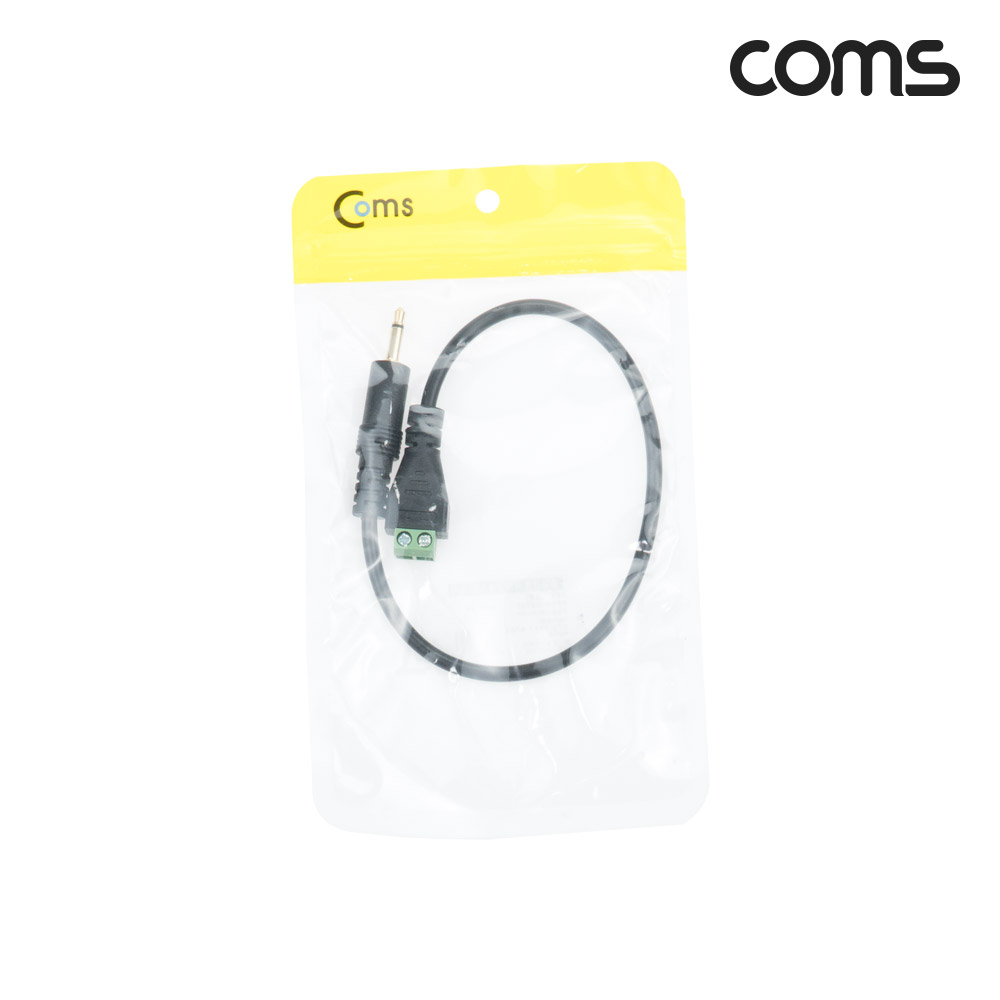 Coms 터미널 변환 케이블, 3.5mm 모노 2극 Male to 2Pin 터미널 블록, 30cm, 젠더
