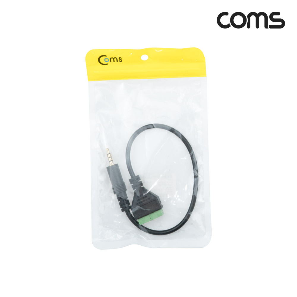 Coms 터미널 변환 케이블, 3.5mm 스테레오 4극 Male to 4Pin 터미널 블록, 30cm, 젠더