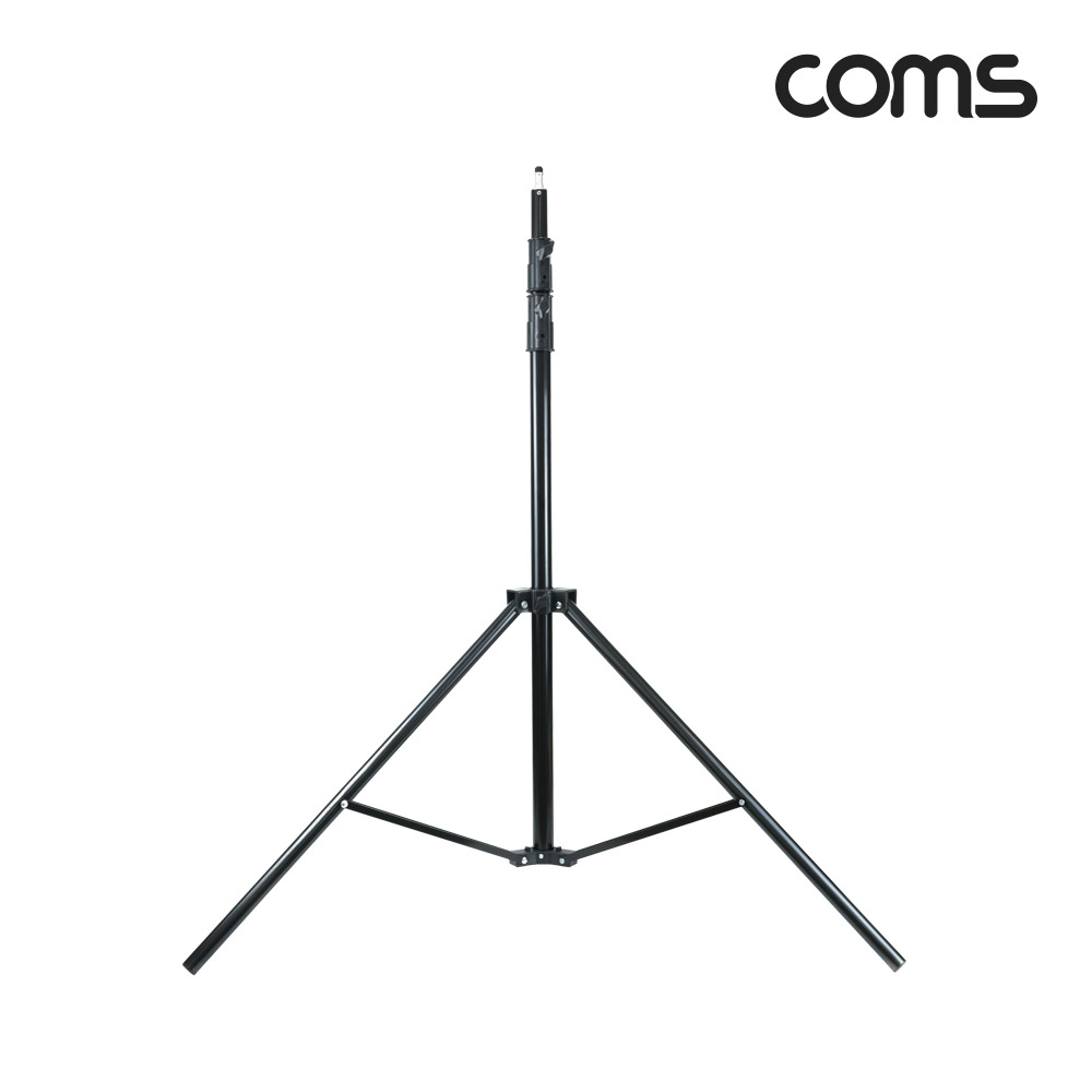 Coms 대형 삼각대, 튼튼한 고급형 삼각대, 3단 높이조절, 마이크, 카메라, 캠코더 거치, 최대 260cm