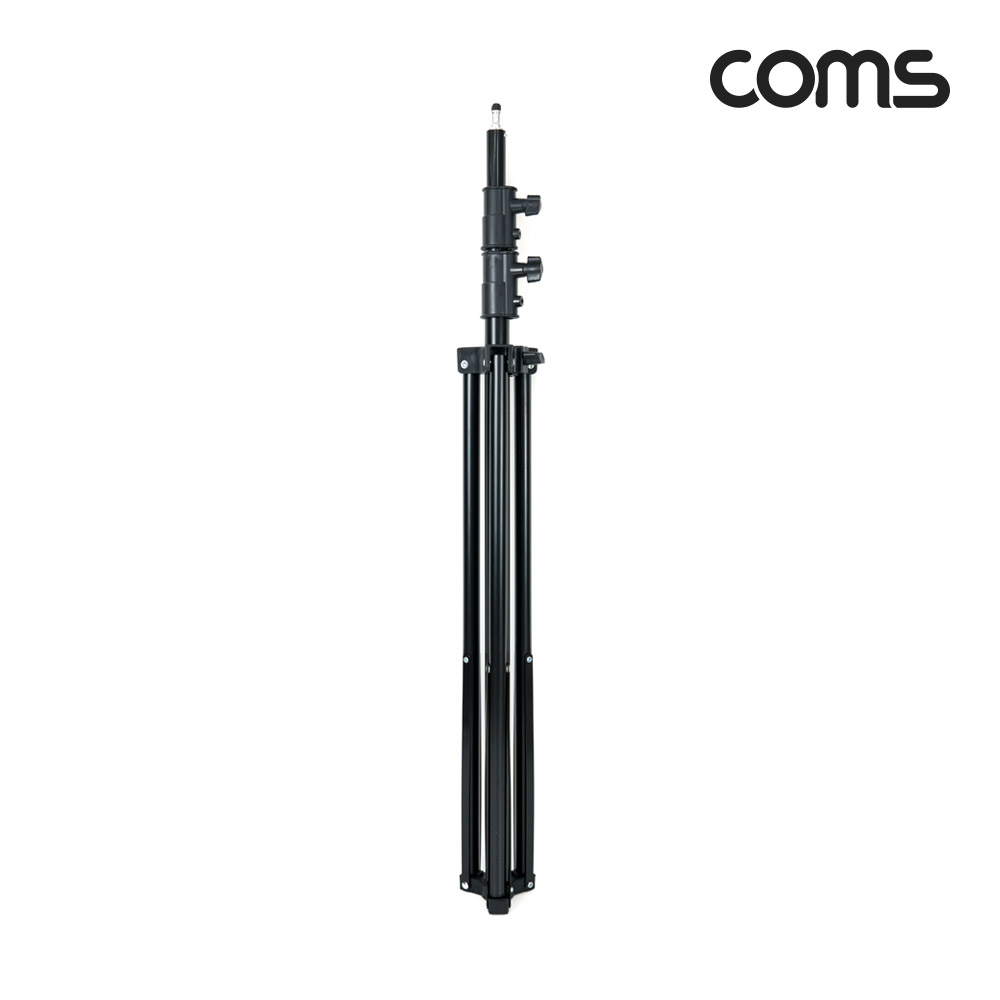 Coms 대형 삼각대, 튼튼한 고급형 삼각대, 3단 높이조절, 마이크, 카메라, 캠코더 거치, 최대 260cm