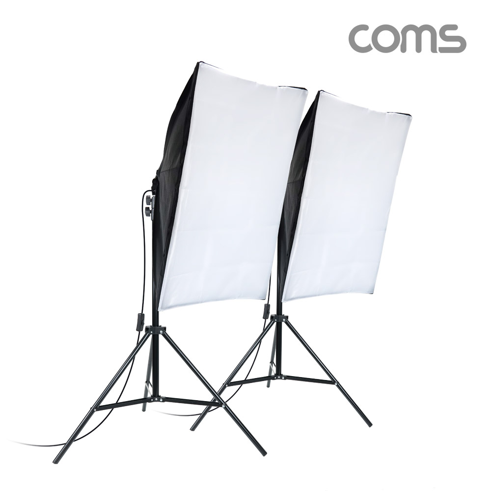 Coms 지속광 소프트 박스 누끼 촬영 세트(중형 100W 2개입), 사각 LED 조명&테이블, 그림자 제거, 접이식 미니 스튜디오, 후보정 작업이 필요없는 제품 촬영 세트, 누끼보드, 제품 상품 사진 촬영 방송 장비, 1인 개인방송 유튜브 쇼핑몰