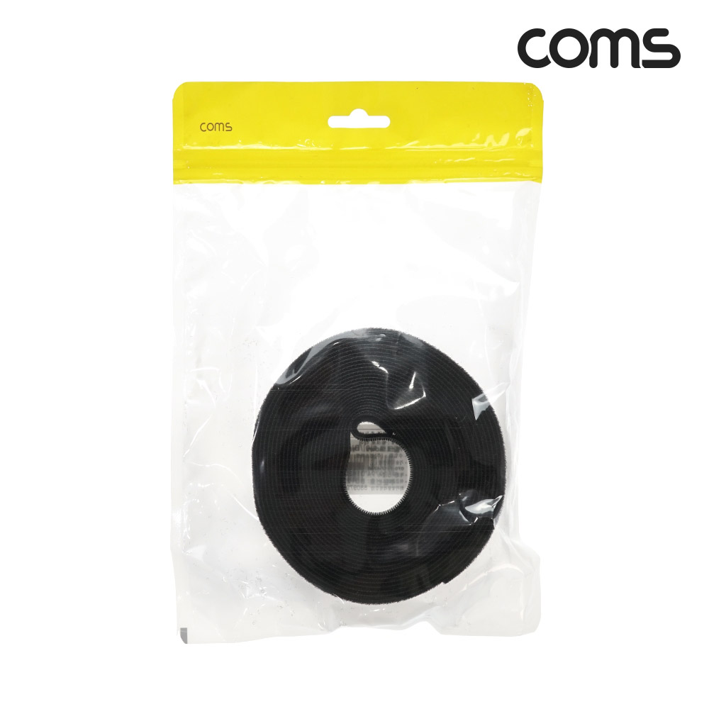 Coms 케이블 벨크로 타이 5m Black, 길이 5m 폭 2cm 케이블 정리
