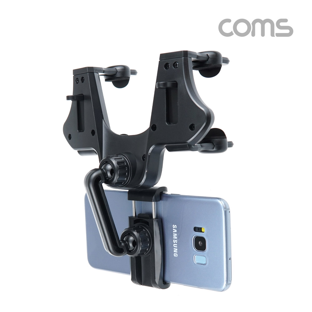 Coms 차량용 스마트폰 거치대 / 자동차 백미러 룸미러 고정 / 각도 회전 조절