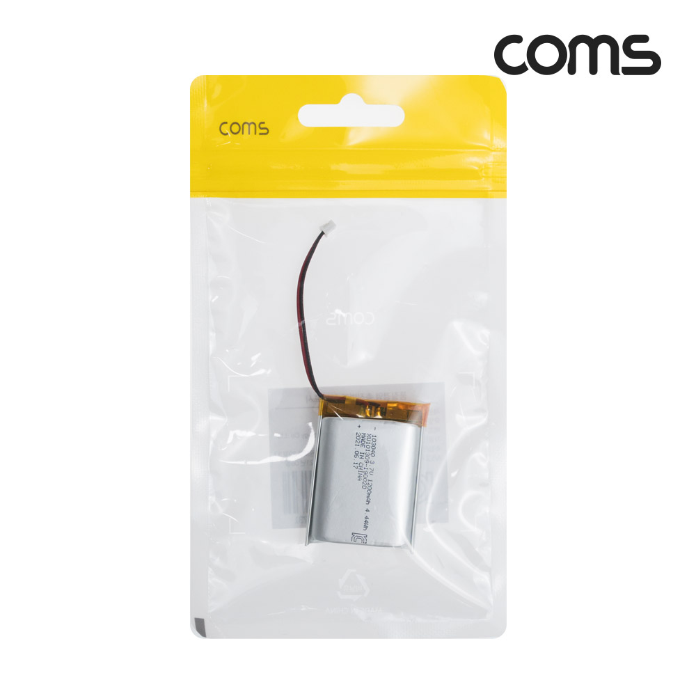 Coms 103040 충전지 배터리 리튬폴리머 3.7V 1200mAh