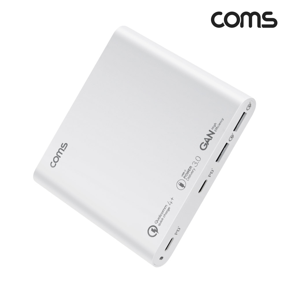 Coms 120W 4포트 GaN 고속 충전기 USB-C PD3.0 QC4.0+ C타입 to C타입 케이블 E-marker 100W 5A