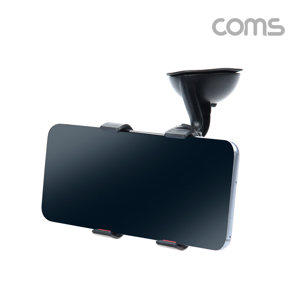 Coms 차량용 스마트폰 거치대(거치대) / 자동차 앞유리, 대쉬보드 부착 / 각도 회전 조절 / 흡착식, 집게형