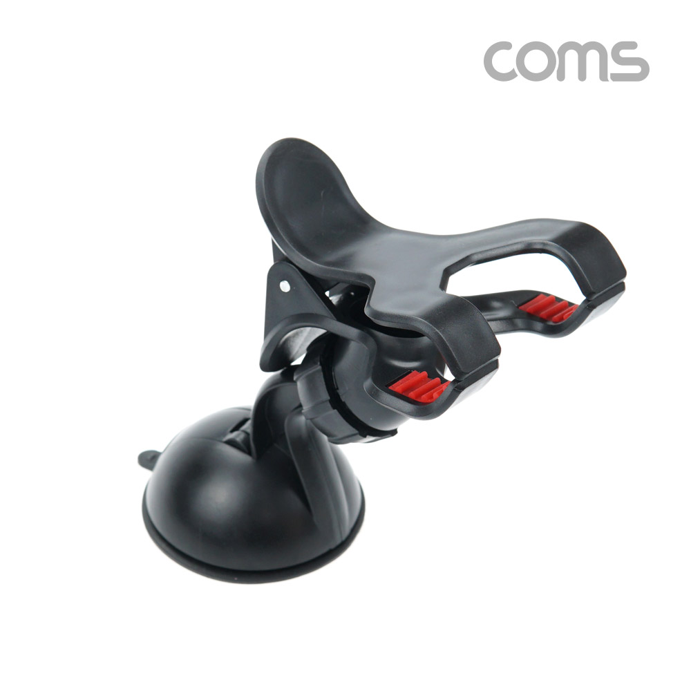 Coms 차량용 스마트폰 거치대(거치대) / 자동차 앞유리, 대쉬보드 부착 / 각도 회전 조절 / 흡착식, 집게형