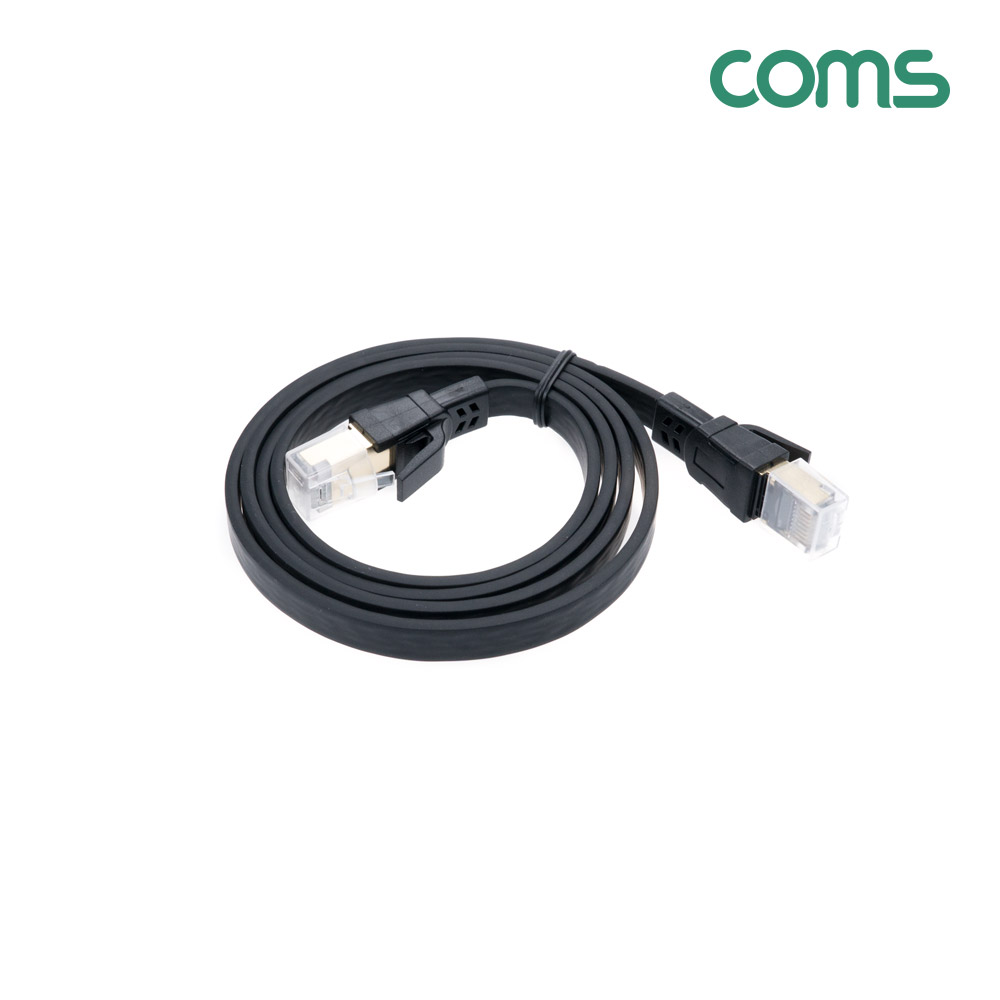 Coms 랜케이블(Direct/플랫/Cat 8) 1M / 기가비트 / LAN / 40Gbps / 24AWG / 랜선 / RJ45 / 8P8C