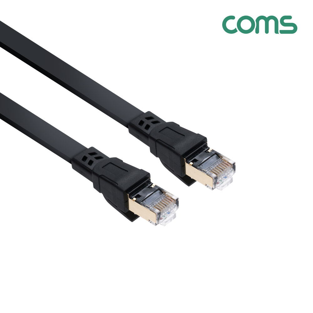 Coms 랜케이블(Direct/플랫/Cat 8) 3M / 기가비트 / LAN / 40Gbps / 24AWG / 랜선 / RJ45 / 8P8C