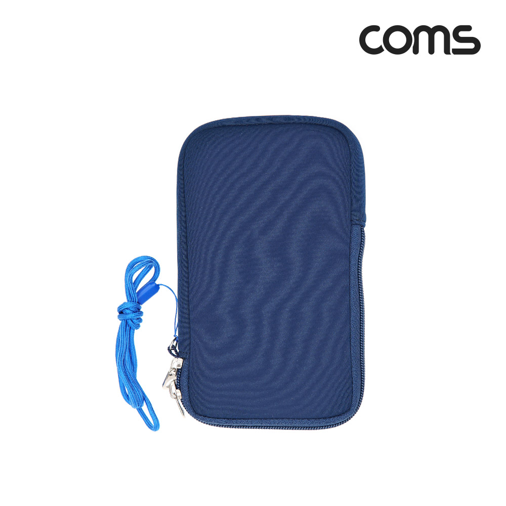 Coms 다용도 파우치 7.2형, 케이스, 소형, 미니, 휴대용, 수납 그물망, 스트랩 (개인소지품, 케이블 등 보관 및 휴대)