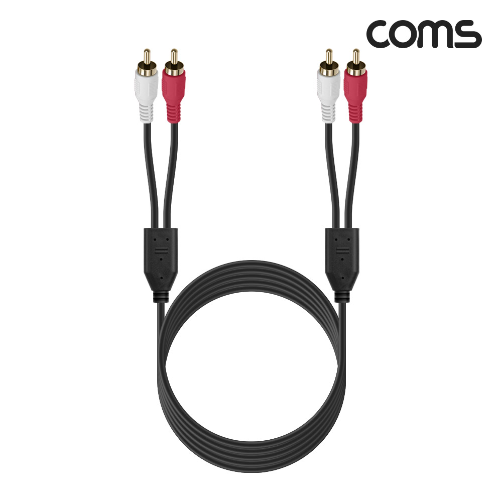Coms RCA 2선 케이블 2m, 2RCA M to M