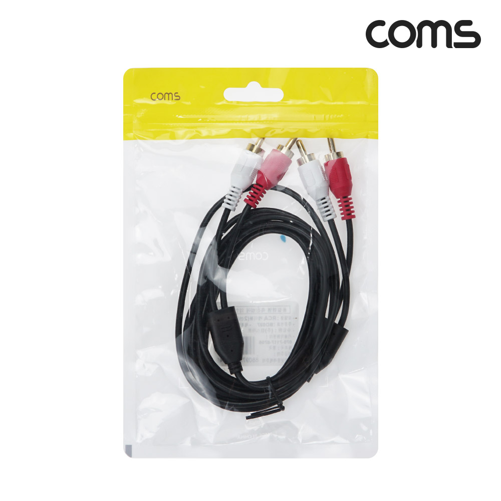 Coms RCA 2선 케이블 2m, 2RCA M to M