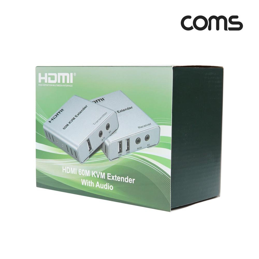Coms HDMI KVM 리피터, 최대 60M 연장(HDMI, 키보드, 마우스 신호), 공장, 건축 현장, 제어센터, 콘서트장 등