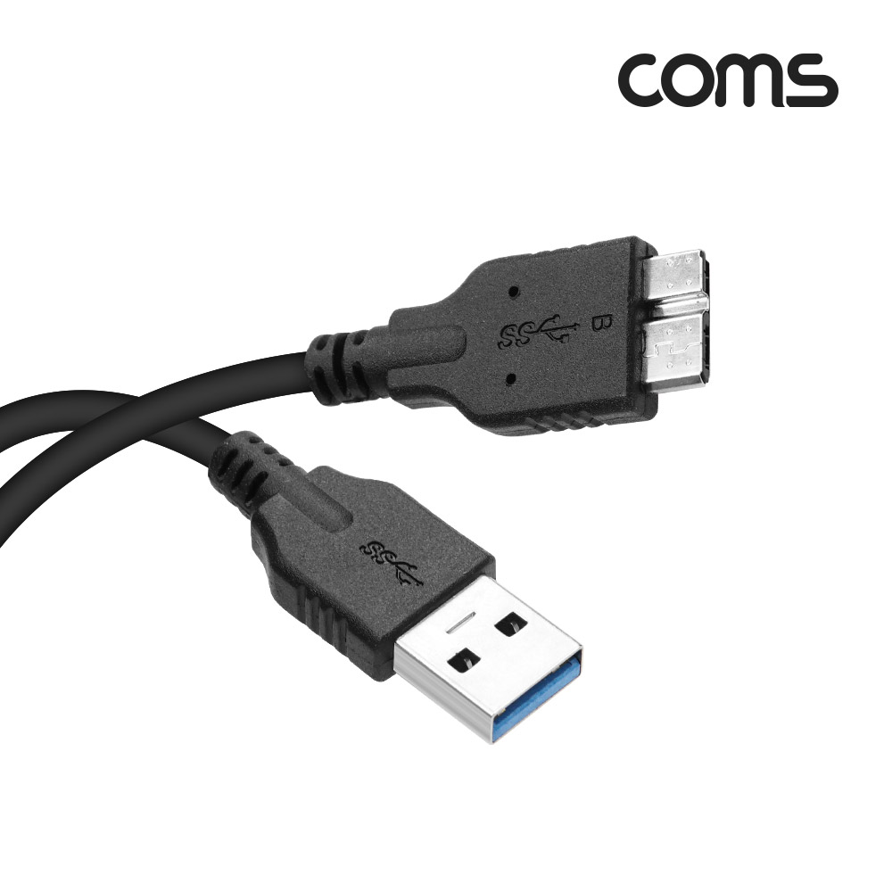Coms USB 3.0 변환 케이블 10cm, 5Gbps 고속 전송, Type A(A 타입) M to micro Type B(마이크로 B 타입) M