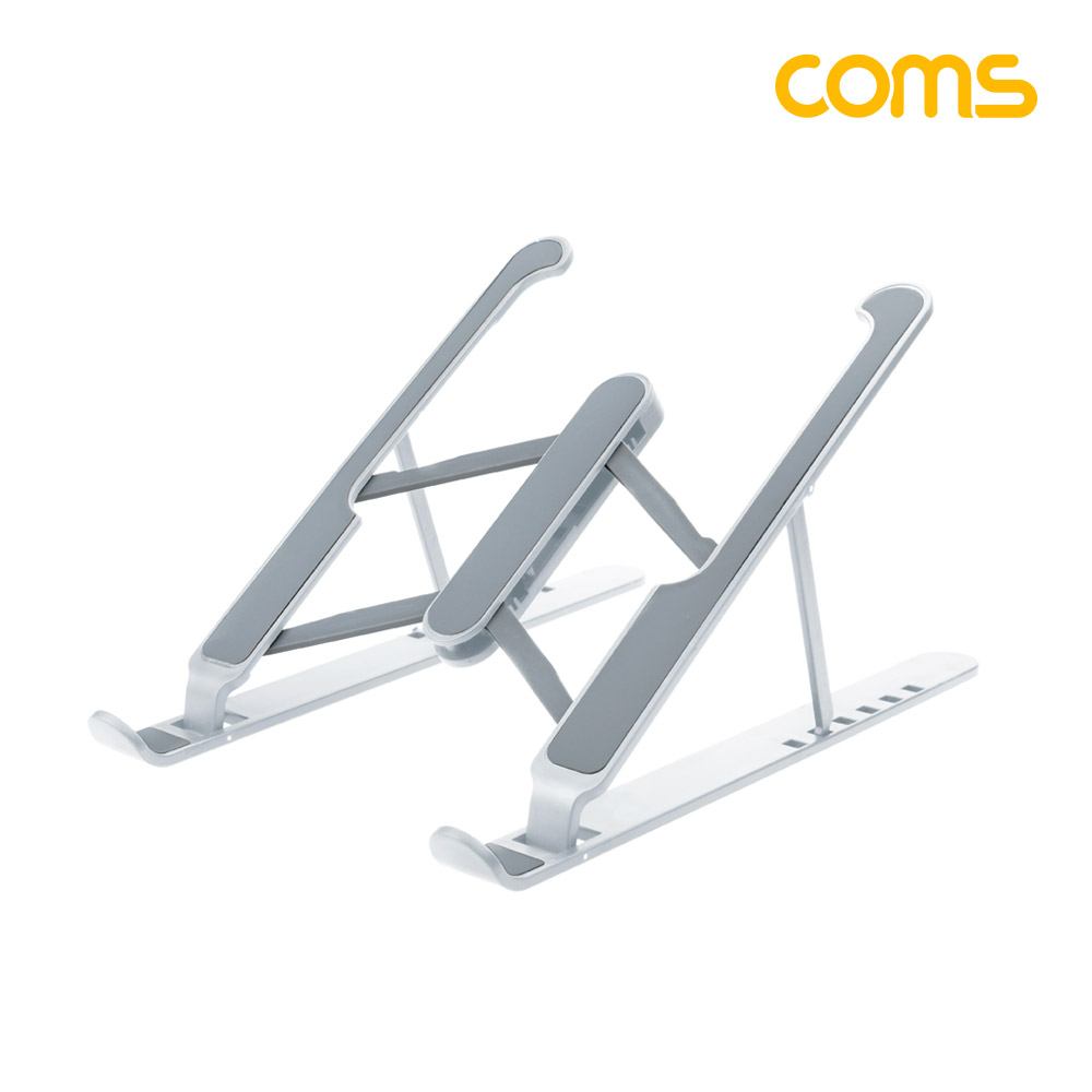 Coms 접이식 휴대용 노트북, 태블릿 스탠드 (거치대, 다용도, 받침대), 6단 각도 조절, 화이트