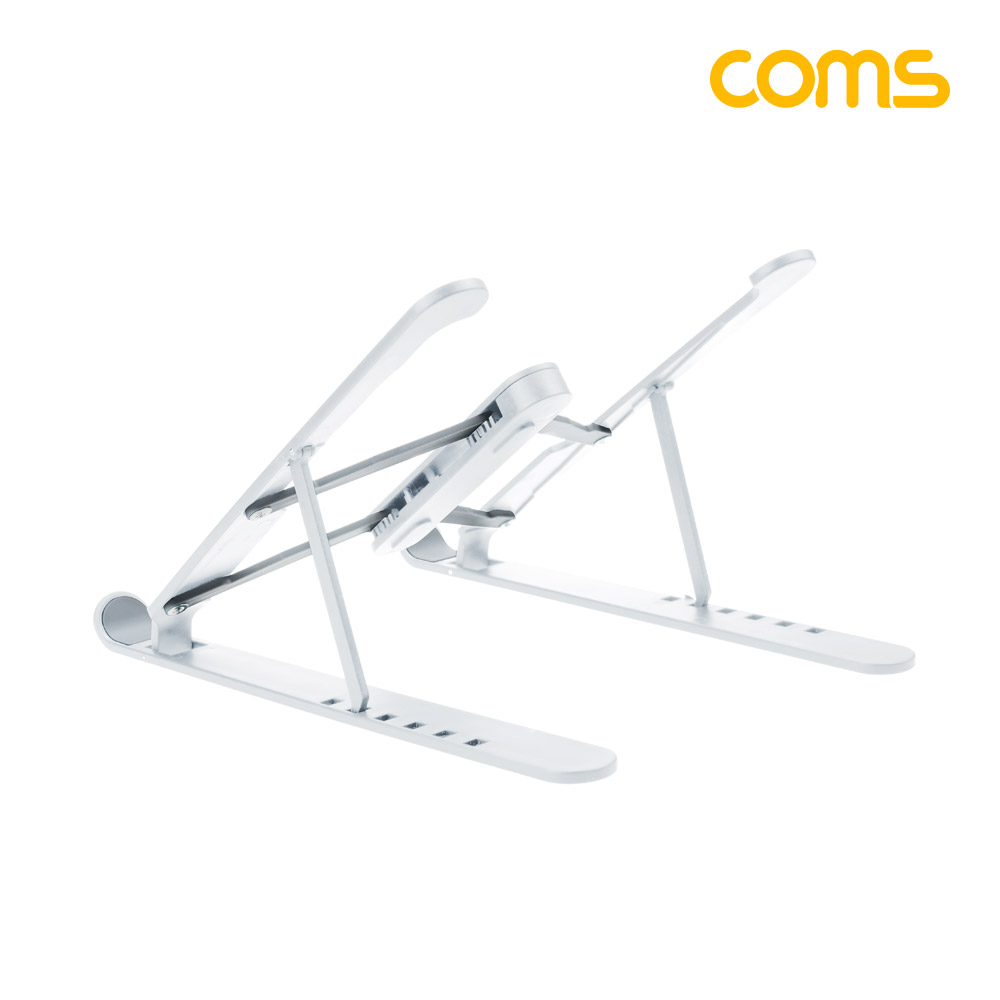 Coms 접이식 휴대용 노트북, 태블릿 스탠드 (거치대, 다용도, 받침대), 6단 각도 조절, 화이트