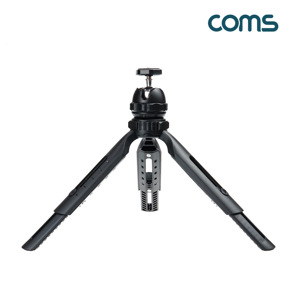 Coms 휴대용 미니 삼각대, 소형, 접이식, 5단 높이조절, 각도조절
