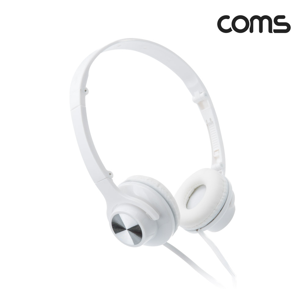 Coms 접이식 스마트폰 헤드셋 AUX 스테레오 3.5mm 유선 1.2M